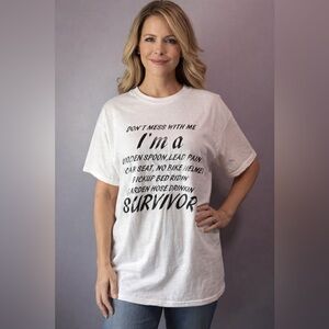 Gildan White Graphic Unisex Tee. PTP 22